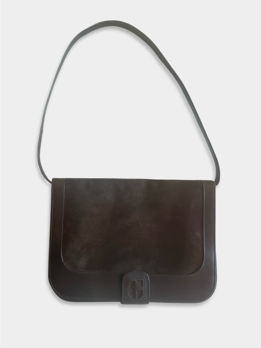 Vintage Givenchy Paris Brown Leather & Suede Shoulder Bag France